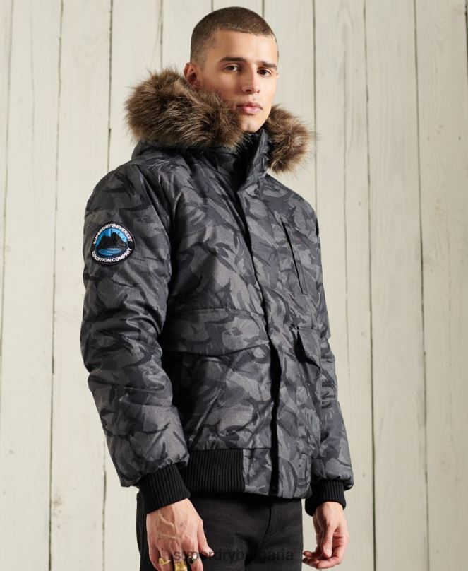 Superdry облекло N00H4631 сиво мъже бомбър яке Everest