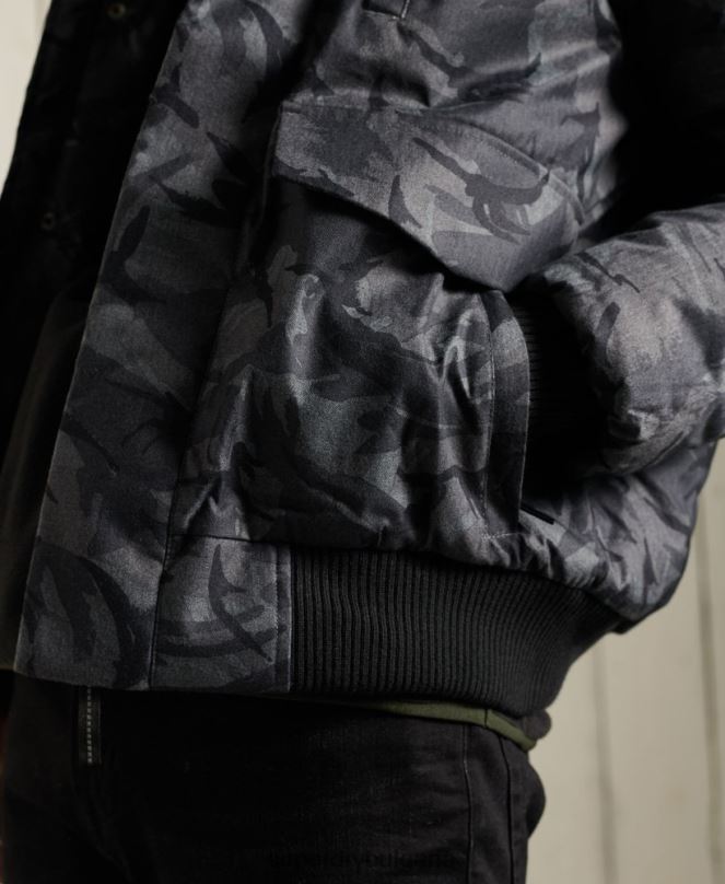 Superdry облекло N00H4631 сиво мъже бомбър яке Everest