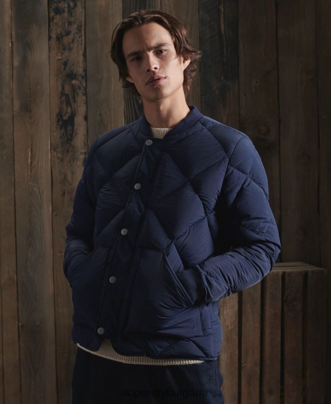 Superdry облекло N00H4632 син мъже сухо яке от патешки пух