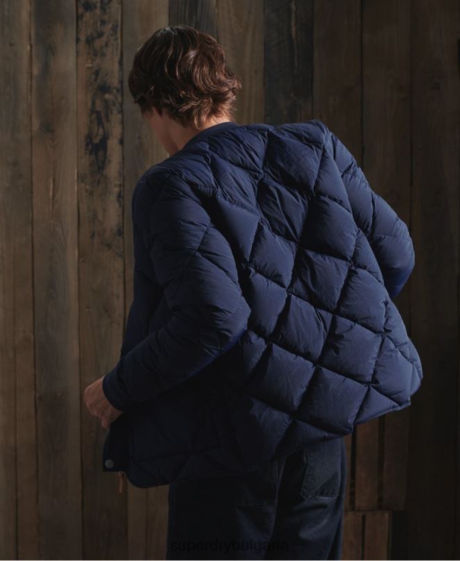 Superdry облекло N00H4632 син мъже сухо яке от патешки пух