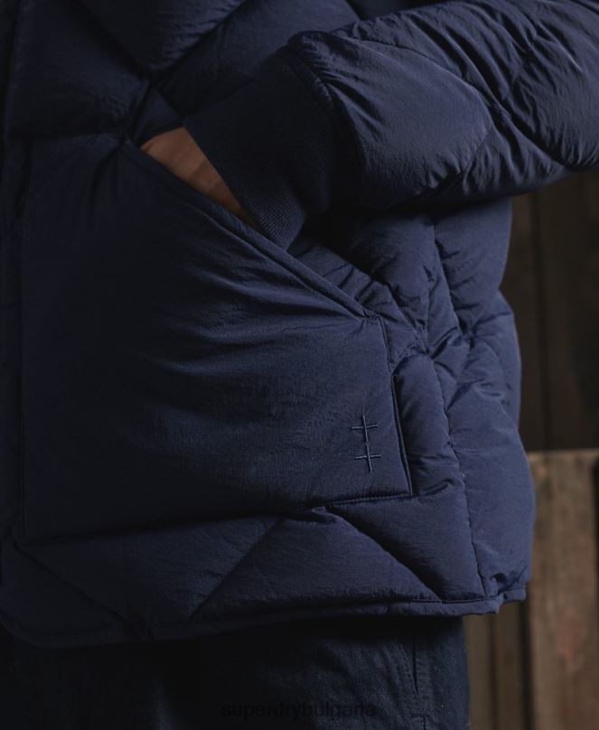 Superdry облекло N00H4632 син мъже сухо яке от патешки пух
