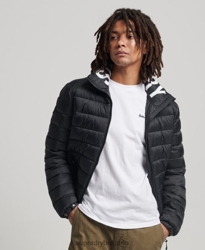 Superdry облекло N00H4633 черен мъже яке с класическо лого