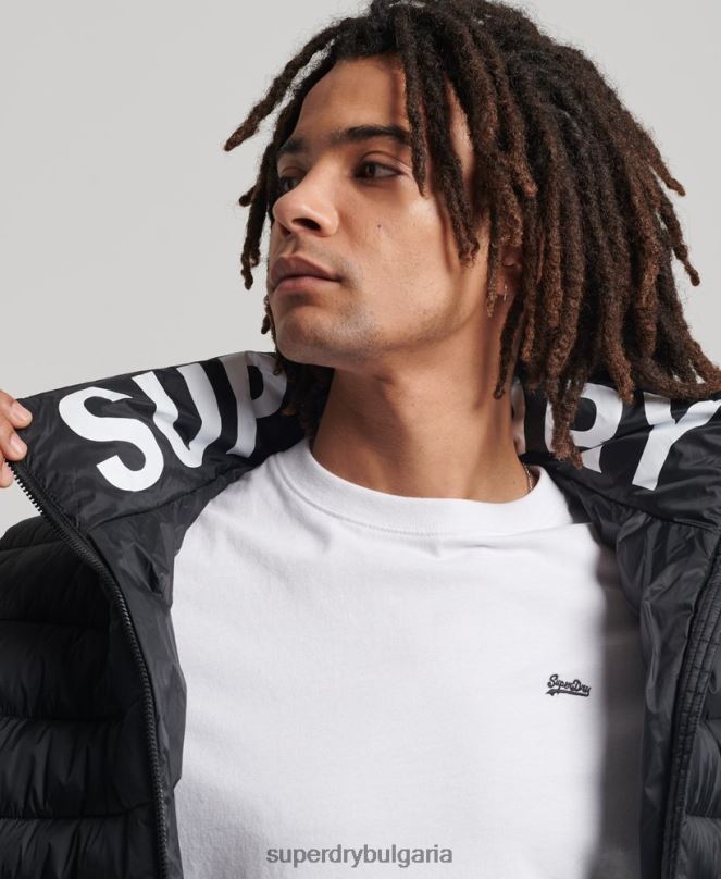 Superdry облекло N00H4633 черен мъже яке с класическо лого