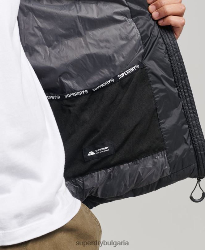 Superdry облекло N00H4633 черен мъже яке с класическо лого