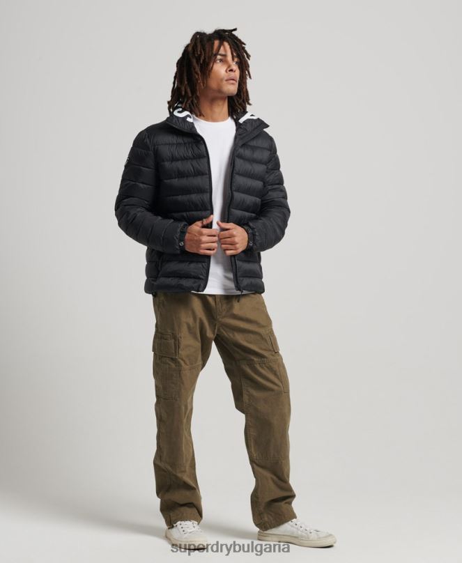 Superdry облекло N00H4633 черен мъже яке с класическо лого