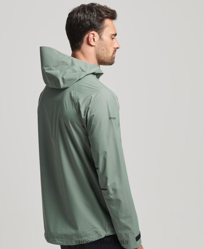 Superdry облекло N00H4635 зелено мъже водоустойчиво яке