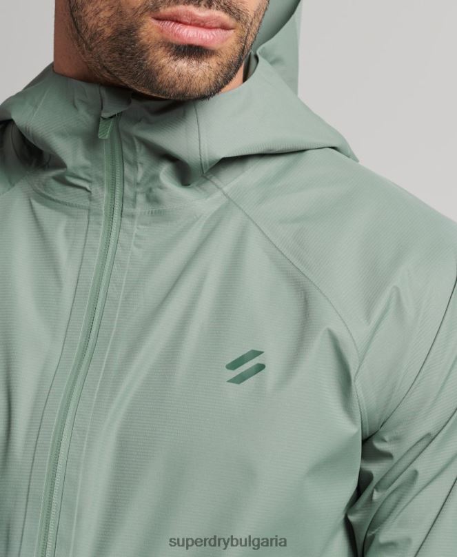 Superdry облекло N00H4635 зелено мъже водоустойчиво яке