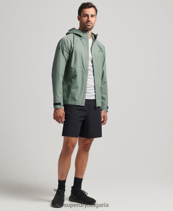 Superdry облекло N00H4635 зелено мъже водоустойчиво яке