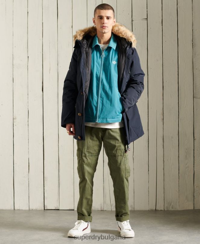 Superdry облекло N00H4642 военноморски флот мъже пухено яке новобранец