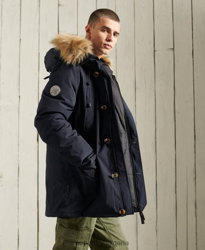 Superdry облекло N00H4642 военноморски флот мъже пухено яке новобранец