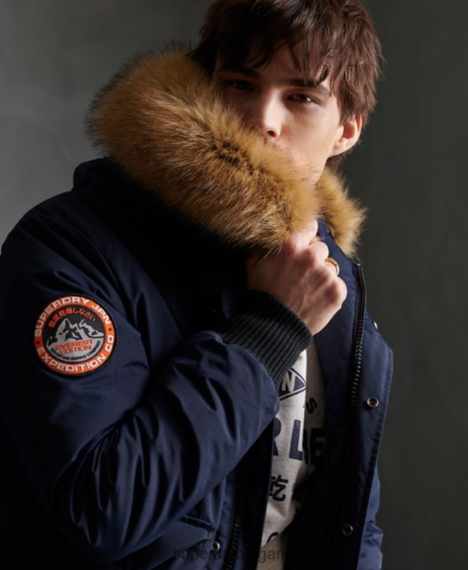 Superdry облекло N00H4646 военноморски флот мъже бомбър яке Everest