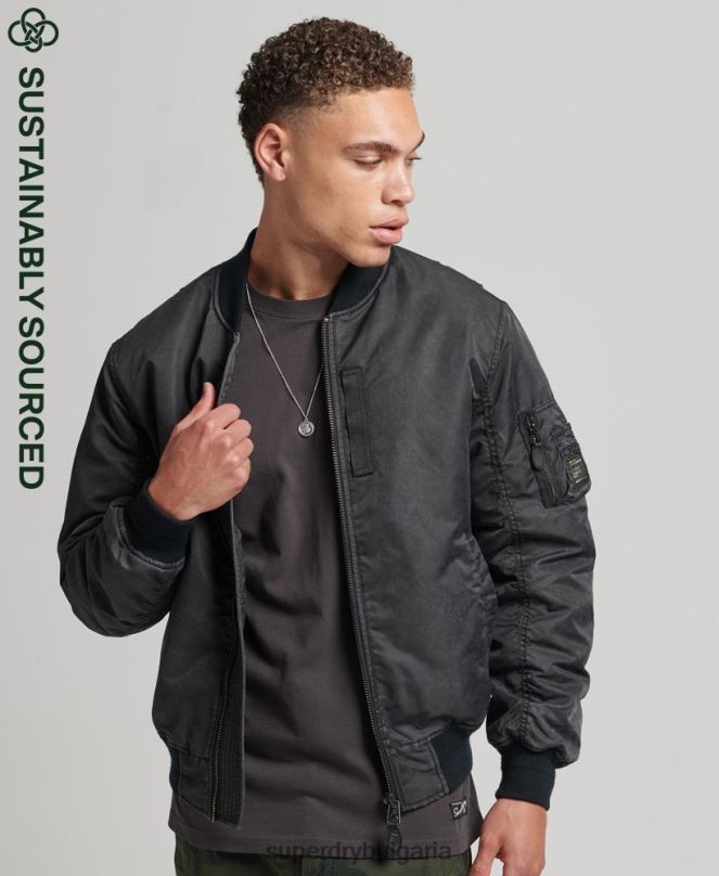 Superdry облекло N00H4647 тъмно сив мъже винтидж яке ma1 бомбър