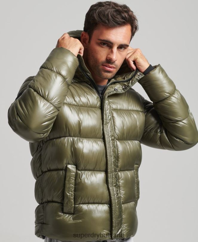 Superdry облекло N00H4648 зелено мъже xpd спортно луксозно пухено яке