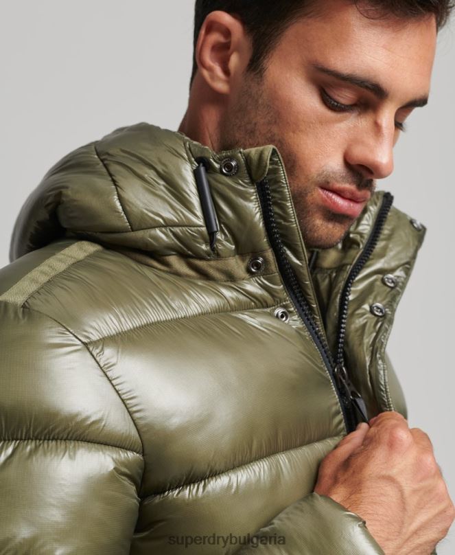 Superdry облекло N00H4648 зелено мъже xpd спортно луксозно пухено яке