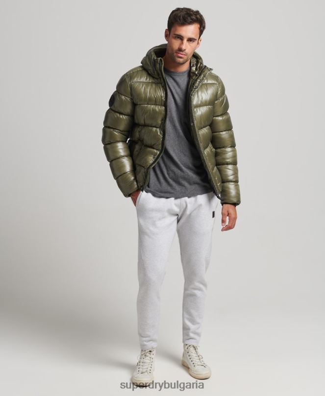 Superdry облекло N00H4648 зелено мъже xpd спортно луксозно пухено яке