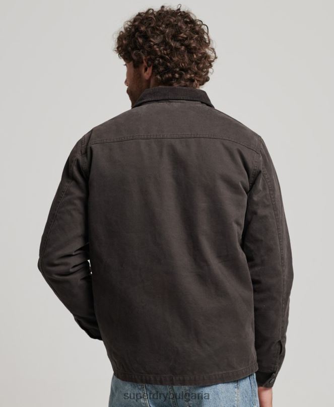 Superdry облекло N00H4649 кафяво мъже работно облекло яке ранчо