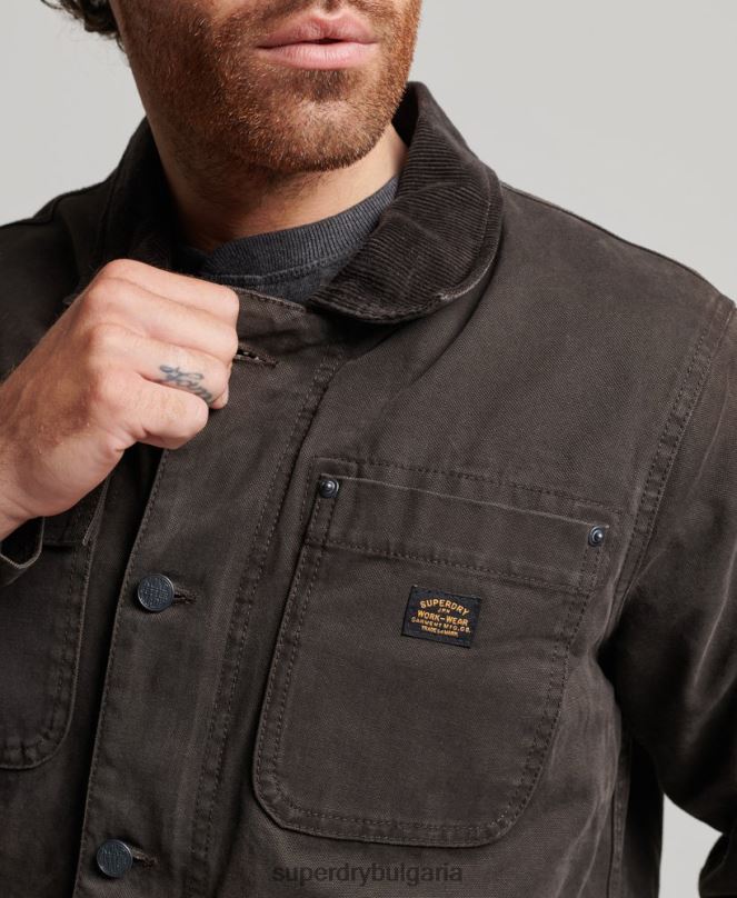 Superdry облекло N00H4649 кафяво мъже работно облекло яке ранчо