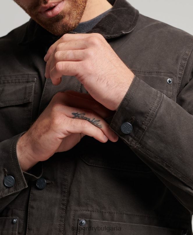 Superdry облекло N00H4649 кафяво мъже работно облекло яке ранчо