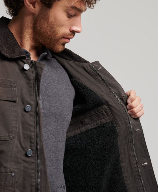 Superdry облекло N00H4649 кафяво мъже работно облекло яке ранчо
