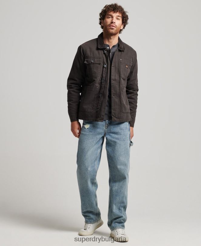 Superdry облекло N00H4649 кафяво мъже работно облекло яке ранчо