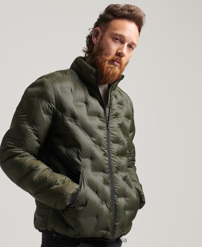 Superdry облекло N00H4650 зелено мъже термозапечатано яке