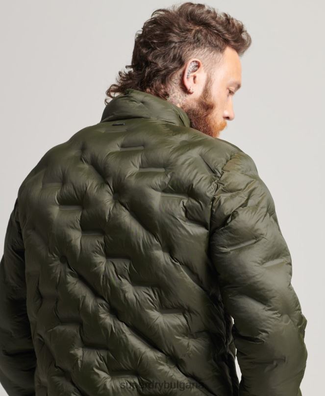 Superdry облекло N00H4650 зелено мъже термозапечатано яке