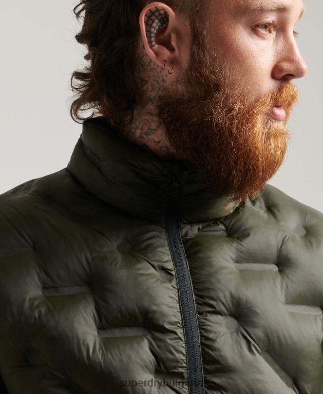 Superdry облекло N00H4650 зелено мъже термозапечатано яке