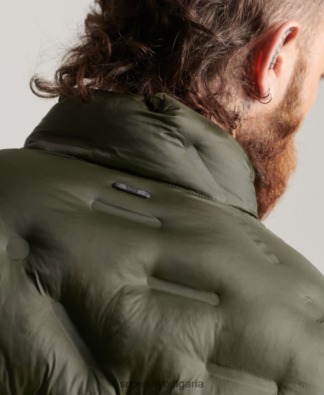 Superdry облекло N00H4650 зелено мъже термозапечатано яке