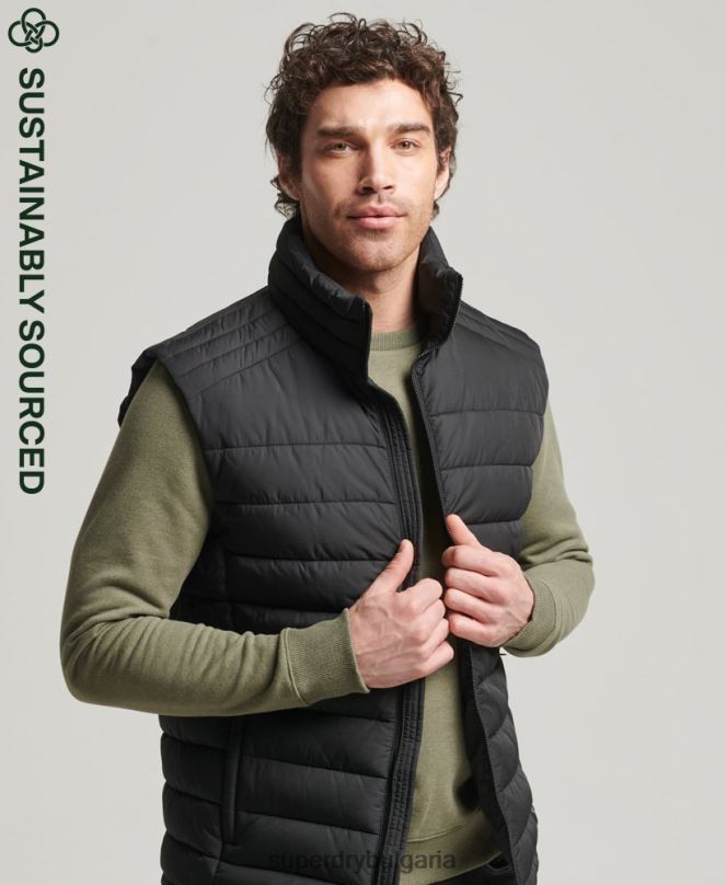 Superdry облекло N00H4651 черен мъже студио fuji gilet