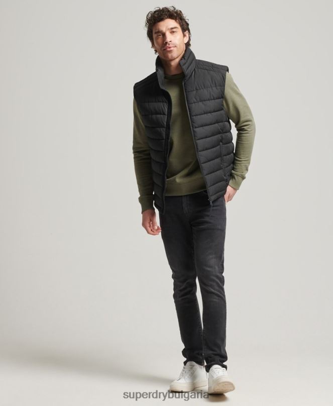Superdry облекло N00H4651 черен мъже студио fuji gilet