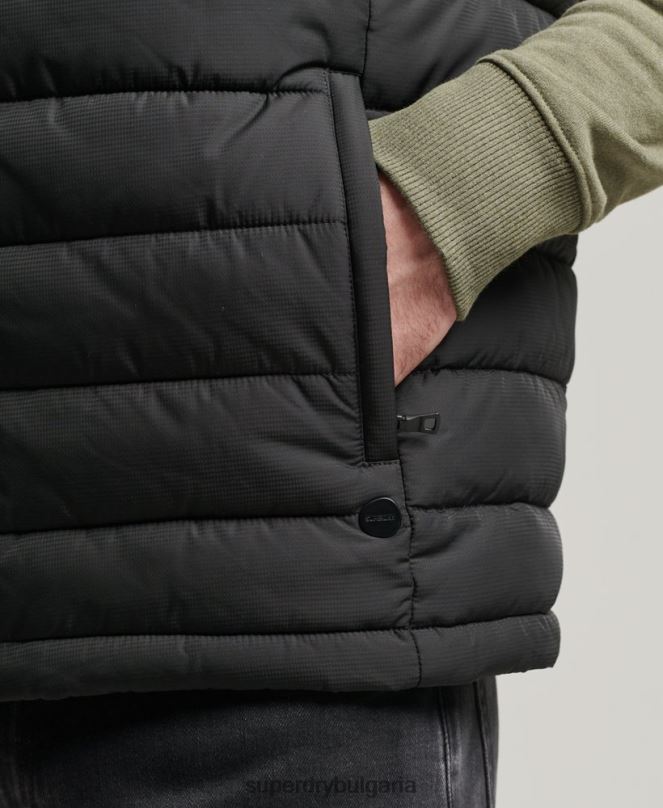 Superdry облекло N00H4651 черен мъже студио fuji gilet