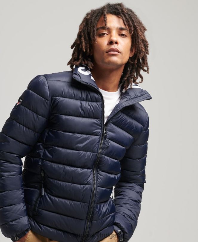 Superdry облекло N00H4654 военноморски флот мъже яке с класическо лого