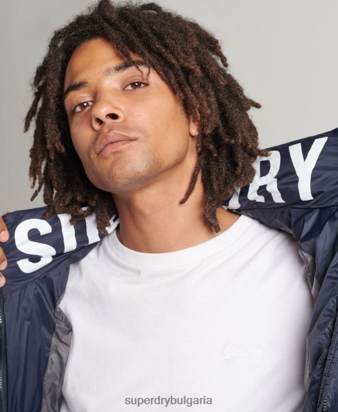 Superdry облекло N00H4654 военноморски флот мъже яке с класическо лого