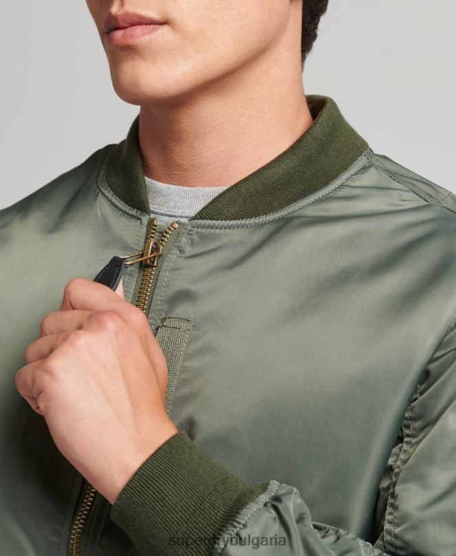 Superdry облекло N00H4656 зелено мъже винтидж яке ma1 бомбър