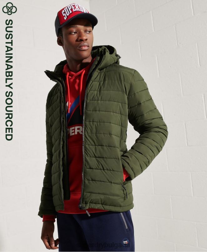 Superdry облекло N00H4657 каки мъже яке fuji с качулка