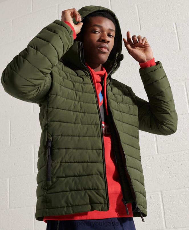 Superdry облекло N00H4657 каки мъже яке fuji с качулка