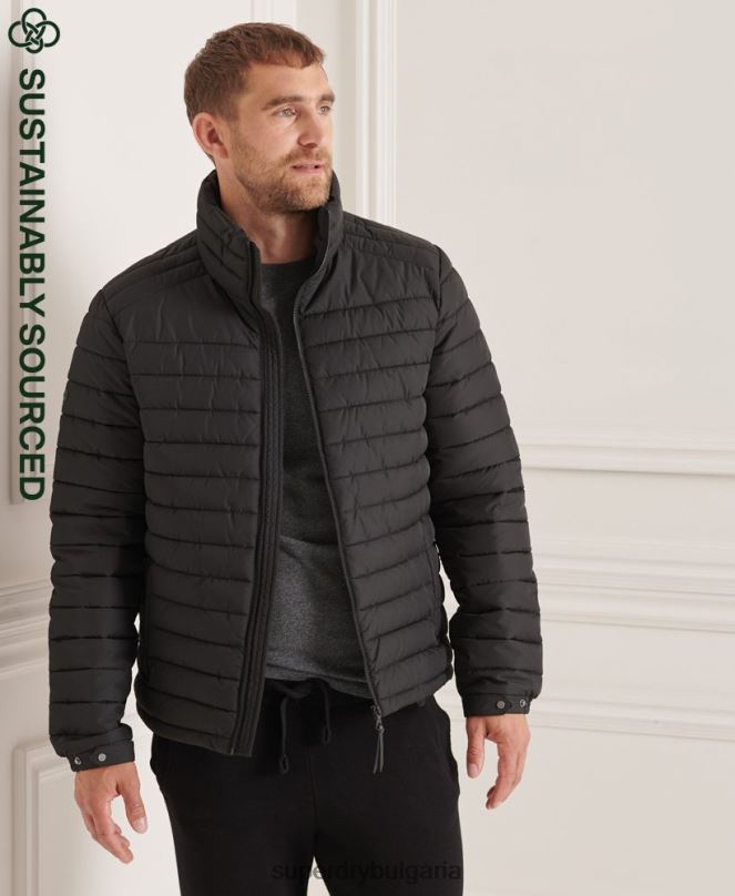 Superdry облекло N00H4663 черен мъже студия без качулка fuji яке