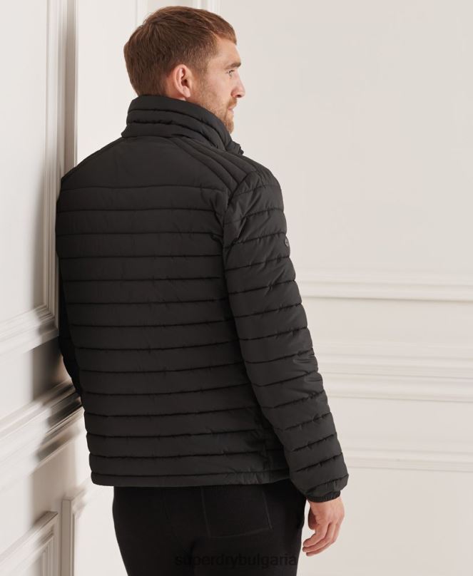 Superdry облекло N00H4663 черен мъже студия без качулка fuji яке