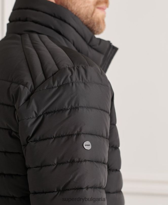 Superdry облекло N00H4663 черен мъже студия без качулка fuji яке
