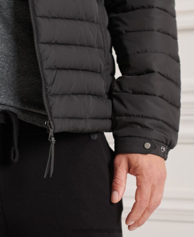 Superdry облекло N00H4663 черен мъже студия без качулка fuji яке