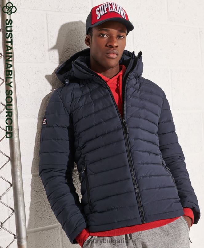 Superdry облекло N00H4668 военноморски флот мъже яке fuji с качулка