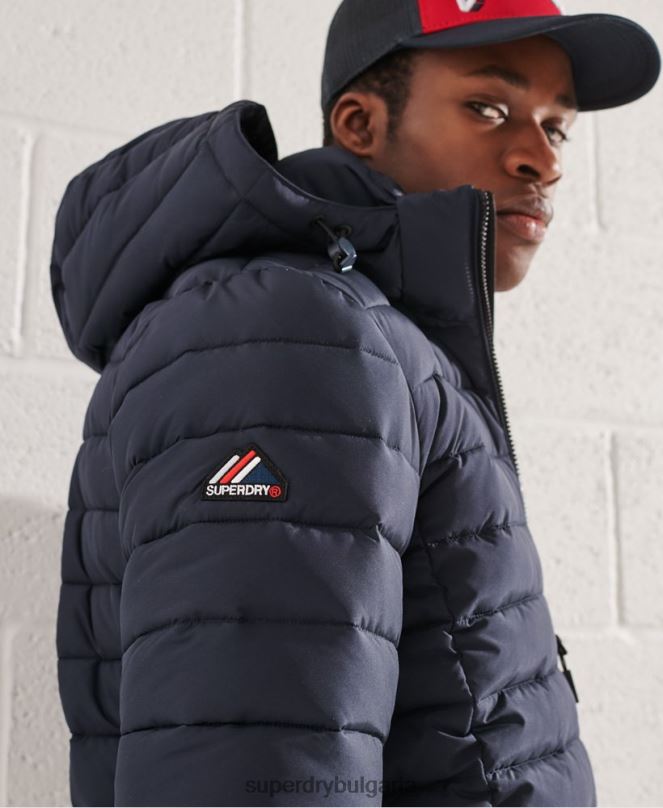 Superdry облекло N00H4668 военноморски флот мъже яке fuji с качулка