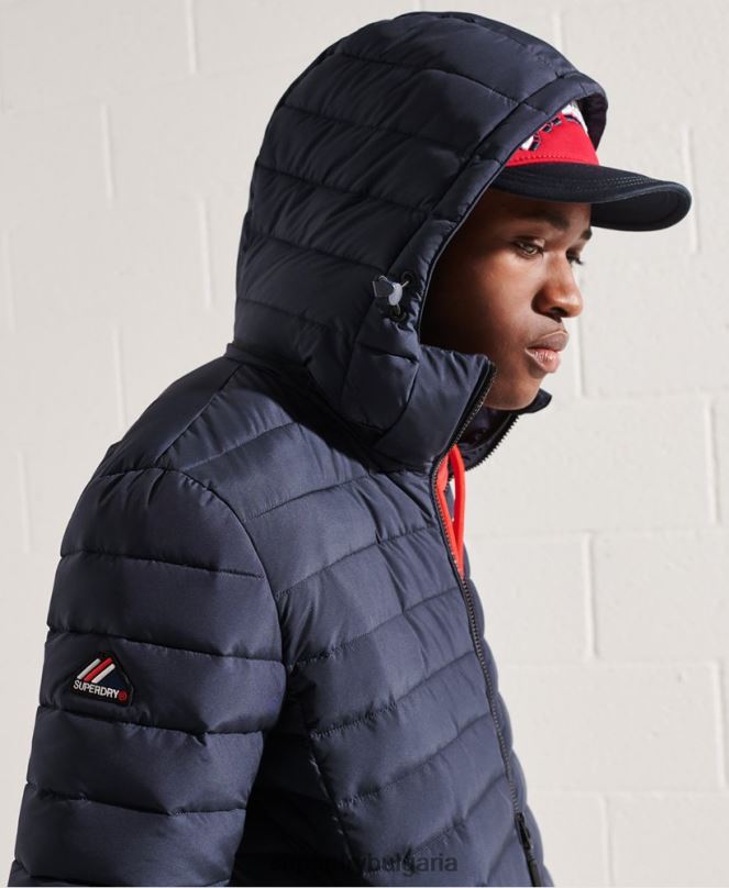 Superdry облекло N00H4668 военноморски флот мъже яке fuji с качулка