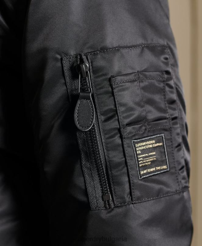 Superdry облекло N00H4673 черен мъже бомбър яке ma1 с качулка