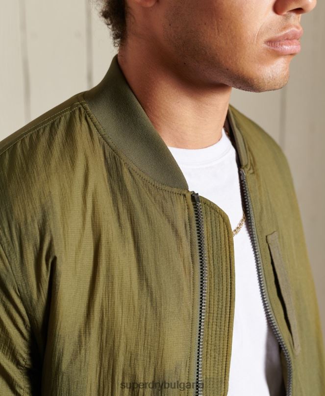Superdry облекло N00H4674 зелено мъже военно яке ma1 бомбър