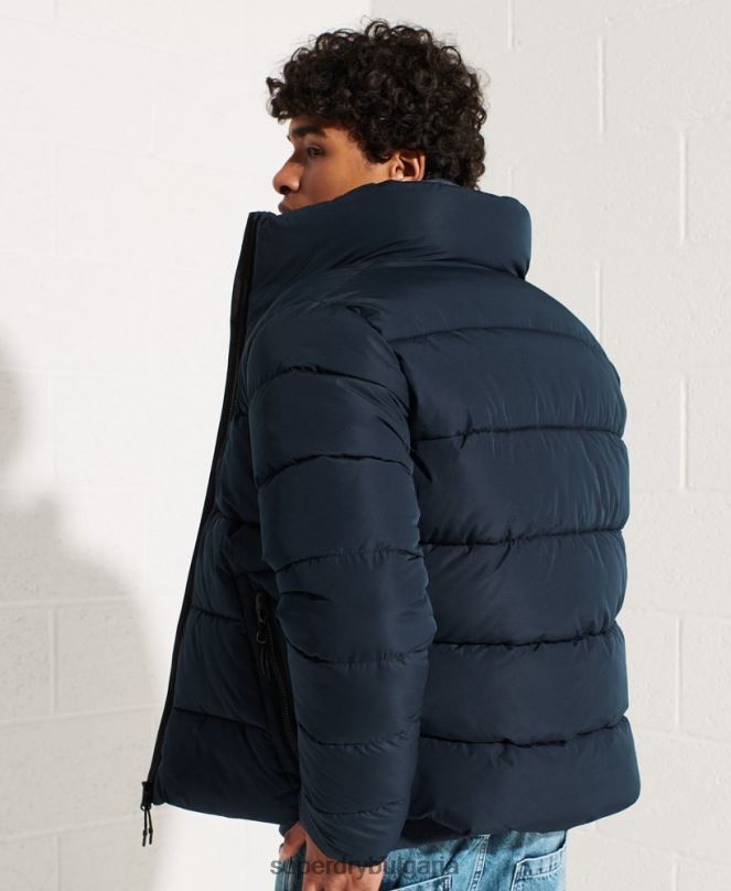 Superdry облекло N00H4676 военноморски флот мъже спортно пухено яке без качулка