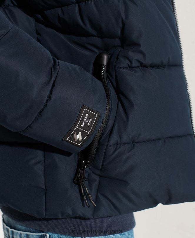 Superdry облекло N00H4676 военноморски флот мъже спортно пухено яке без качулка