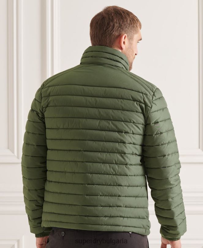 Superdry облекло N00H4678 зелено мъже студия без качулка fuji яке