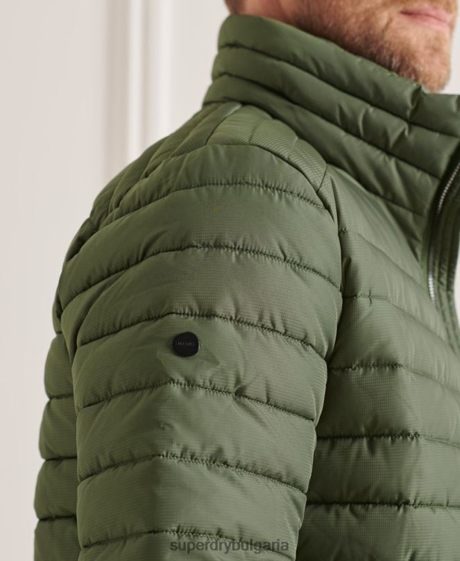 Superdry облекло N00H4678 зелено мъже студия без качулка fuji яке