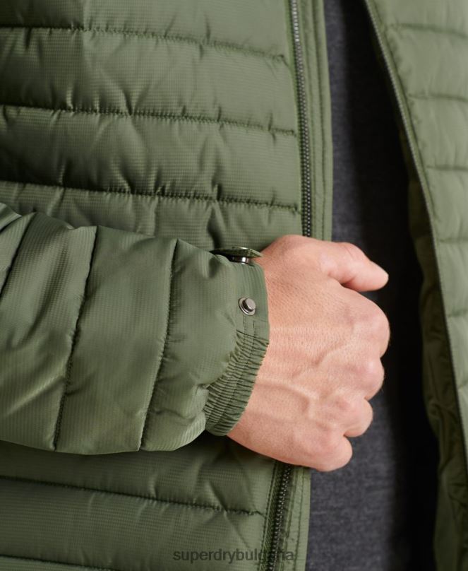 Superdry облекло N00H4678 зелено мъже студия без качулка fuji яке